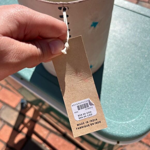 Anthropologie Japanese Shibori Leather Vase NWT - Picture 4 of 8